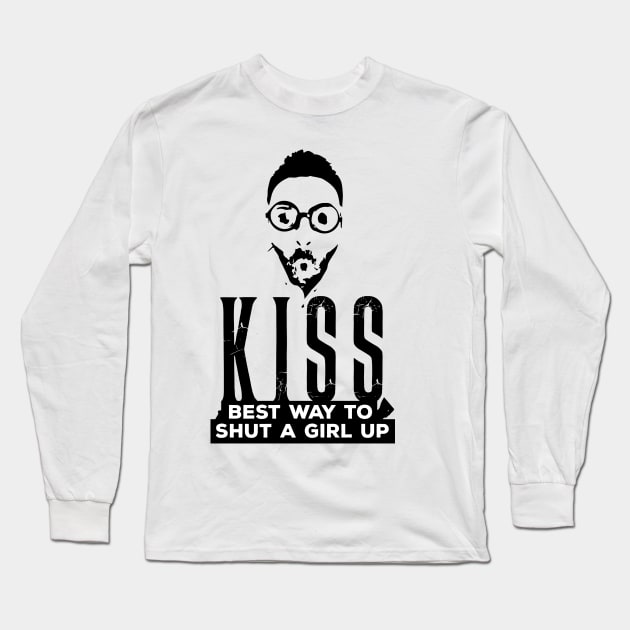 Funny Kiss Quote Tees Long Sleeve T-Shirt by teespotfashions